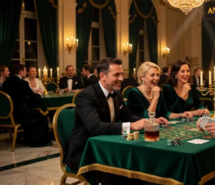 Ekskluzywna gala andrzejkowa ze strefą rozrywki i nastrojowym oświetleniem w ciemnych barwach